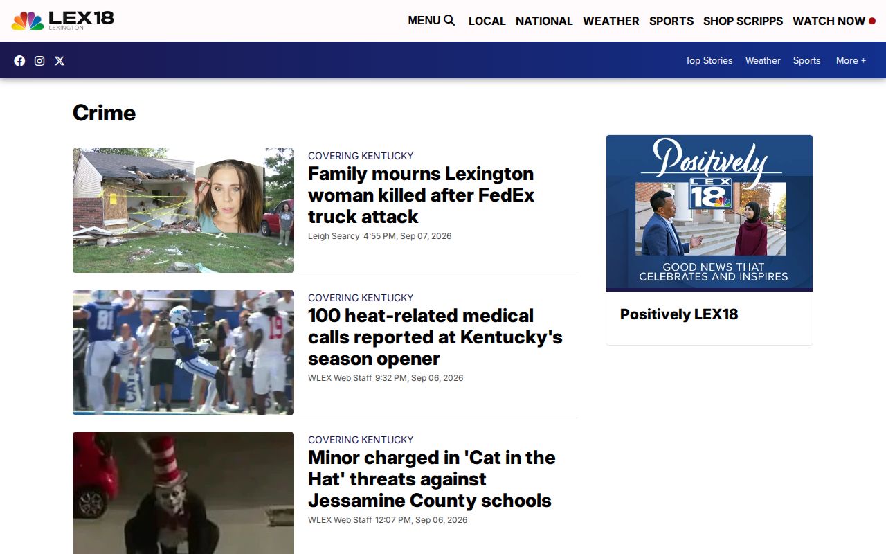 LEX18 regional crime section used for selected Wolfe County arrest reports